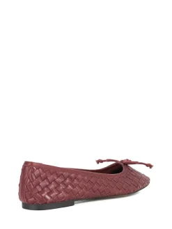 Rood - Heat Woven Ballerina Shoes*Dune London Outlet