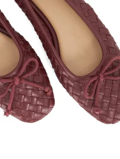 Rood - Heat Woven Ballerina Shoes*Dune London Outlet
