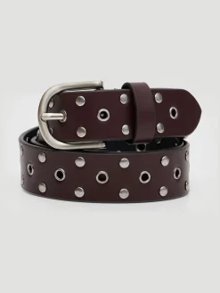- Leather Studded Eyelet Belt*Hush Discount
