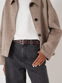 - Leather Studded Eyelet Belt*Hush Discount