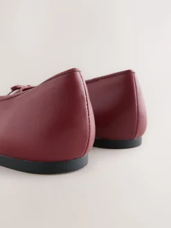 Rood - Leren Ballerina's met ronde neus*Next New