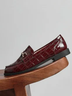 - Maison Croc Effect Loafers With Buckle Detail*Linzi Clearance