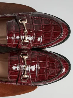 - Maison Croc Effect Loafers With Buckle Detail*Linzi Clearance