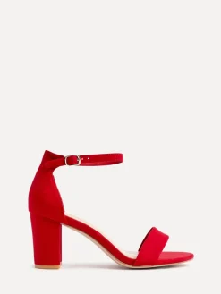 - Wide Fit Legacy Barely There Closed Back Block Heeled Shoes*Linzi Clearance