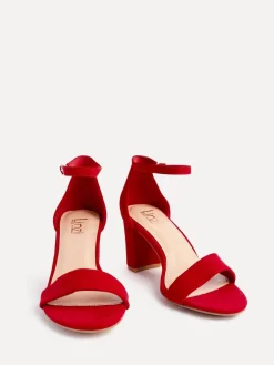 - Wide Fit Legacy Barely There Closed Back Block Heeled Shoes*Linzi Clearance