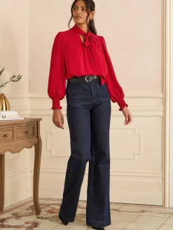 - blouse met lange mouwen en striksluiting*Love & Roses Sale