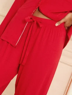 Rood - Button Down Pyjamas Set*Love & Roses Hot