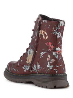 - Lace Up Floral Boots*Pavers Online