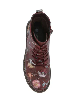 - Lace Up Floral Boots*Pavers Online