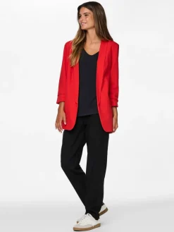 Rood - blazer met gerimpelde mouwen*PIECES Outlet