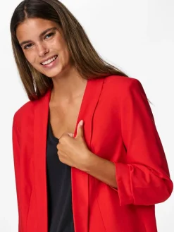 Rood - blazer met gerimpelde mouwen*PIECES Outlet