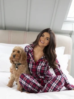 - geschenkset van behaaglijke geborsteld katoenen pyjama met ruit*Pour Moi New