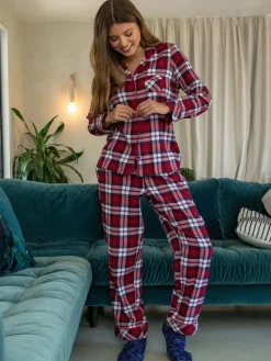 - geschenkset van behaaglijke geborsteld katoenen pyjama met ruit*Pour Moi New