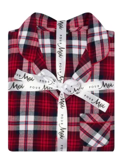 - geschenkset van behaaglijke geborsteld katoenen pyjama met ruit*Pour Moi New