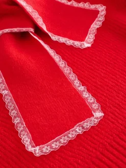 - Scarf Layer Lace Trim Knitted Jumper*Next Best