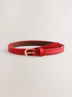 Rood - Smalle leren riem*Next Online