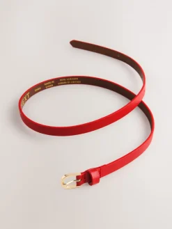 Rood - Smalle leren riem*Next Online