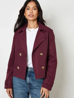 - cropped trenchcoat met dubbele rij knopen*Threadbare Hot