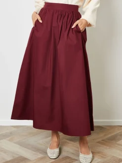 Rood - Midi rok met zakken*Threadbare Outlet