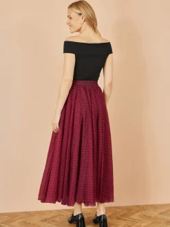 - Mesh Heart Print Tulle Skirt*Yumi Discount