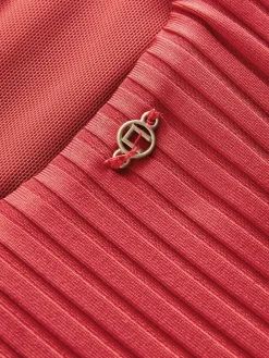 Rood geribd - Diepuitgesneden vormgevend buikcorrigerend badpak*Next