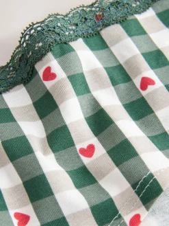 Rood hart/groene ruit - Katoenen kanten slipjes 4 stuks*Next Online