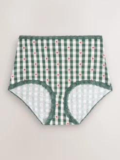 Rood hart/groene ruit - Katoenen kanten slipjes 4 stuks*Next Online