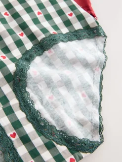 Rood hart/groene ruit - Katoenen kanten slipjes 4 stuks*Next Online