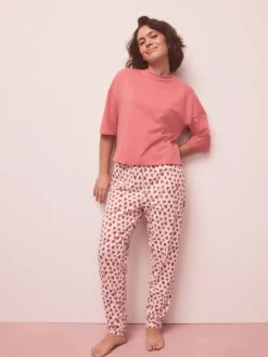 Rood met hartjesprint - Pyjama met korte mouwen*Next Online