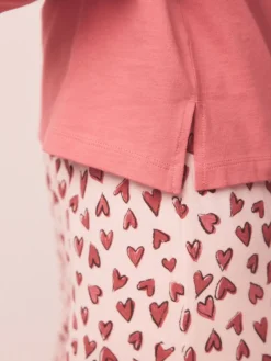 Rood met hartjesprint - Pyjama met korte mouwen*Next Online