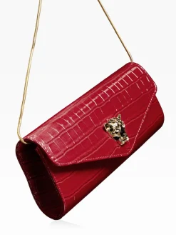 Rood met krokodillenleereffect - Clutch Bag*Lipsy Best