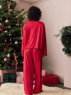 - Zachte pyjama met lange mouwen en hartjesprint*Next New