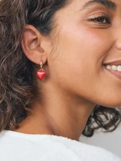 Rood/goudkleurig - Oorringen met hartje*Next Sale