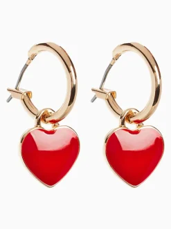 Rood/goudkleurig - Oorringen met hartje*Next Sale