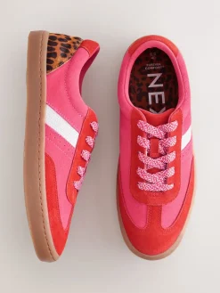 Rood/roze - Forever Comfort® Panelled Lace Up Trainers*Next Clearance