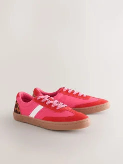 Rood/roze - Forever Comfort® Panelled Lace Up Trainers*Next Clearance