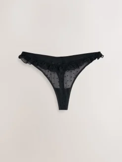 Rood/zwart - Heart Mesh Flocked Knickers 2 Pack*Next New