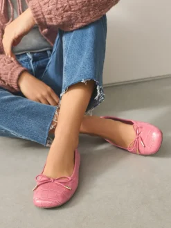 - Forever Comfort® Square Toe Bow Ballet Flats*Next Outlet