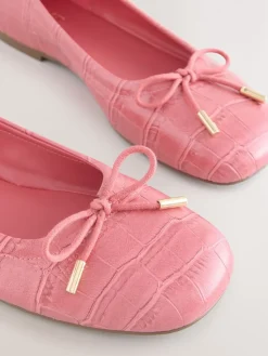 - Forever Comfort® Square Toe Bow Ballet Flats*Next Outlet