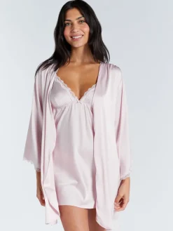 - Kaya Lace Trim Satin Robe*Boux Avenue Outlet