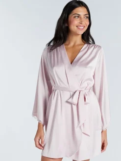 - Kaya Lace Trim Satin Robe*Boux Avenue Outlet