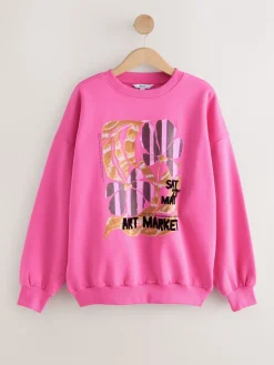 - Cotton Rich Fruit Art Graphic Longsleeve Crewneck Sweatshirt*Next Clearance
