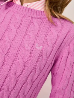 Roze - Cotton & Cashmere Chunky-Knit Jumper*Crew Clothing Hot