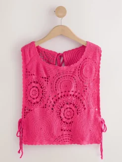 Roze - Cropped Crochet Tabard Cover-Up*Next