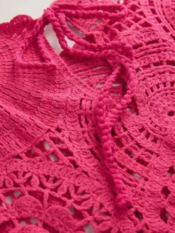 Roze - Cropped Crochet Tabard Cover-Up*Next