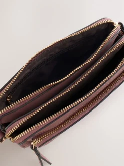 - Double Zip Cross-Body Faux Suede Bag*Next Outlet