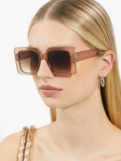 - Glitzy Diamanté Rectangular Sunglasses*Dune London Online