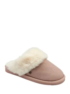 - Faux Suede Mule Slippers Fur Collar*Dunlop New