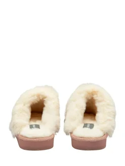 - Faux Suede Mule Slippers Fur Collar*Dunlop New