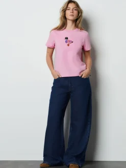 Roze - Embellished Duck Short Sleeve Crew Neck Top*Next Online